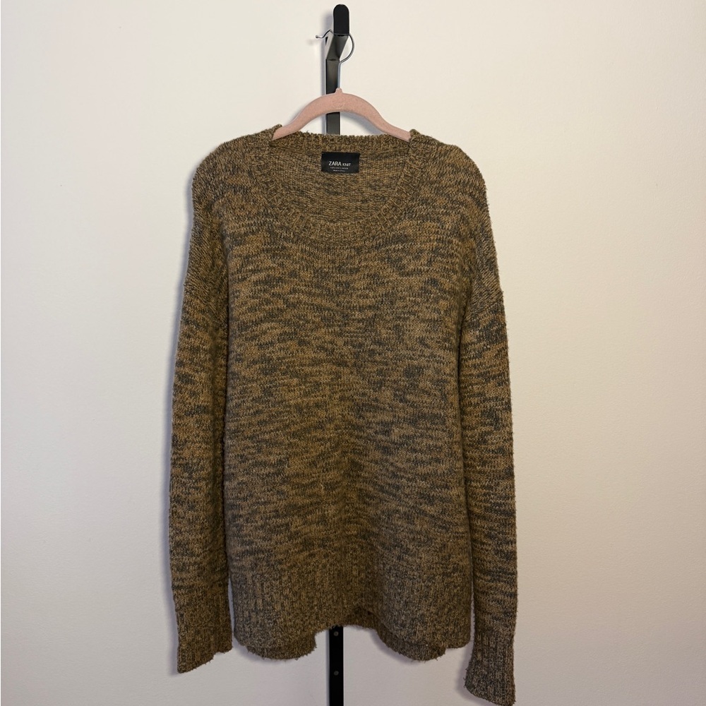 Zara Women's Brown Wool Crewneck Sweater Size S - Picture 2 of 4